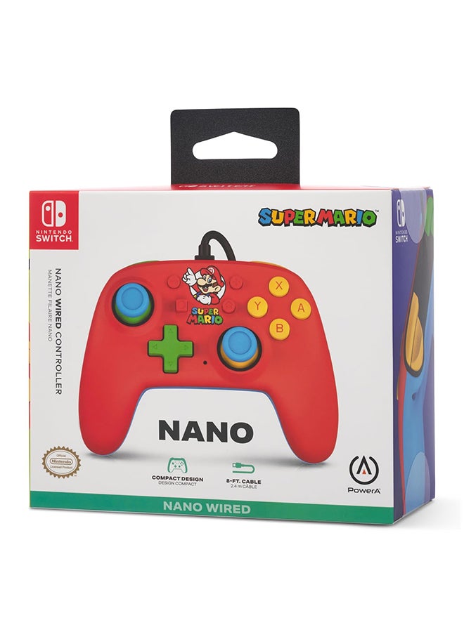 باور أيه - وحدة التحكم السلكية PowerA Nano لجهاز Nintendo Switch - Mario Bros.، بيئة عمل مريحة، مرخصة رسميًا لجهاز Nintendo Switch وNintendo Switch Lite - Image 1