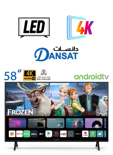 58-Inch Ultra HD 4K Smart Android Television with Wallmount Black DTD5821BU Black