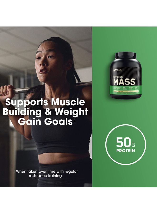 أوبتيموم نيوتريشن مسحوق بروتين Serious Mass Weight Gainer بنكهة الفانيليا 2.73 كجم - Image 3