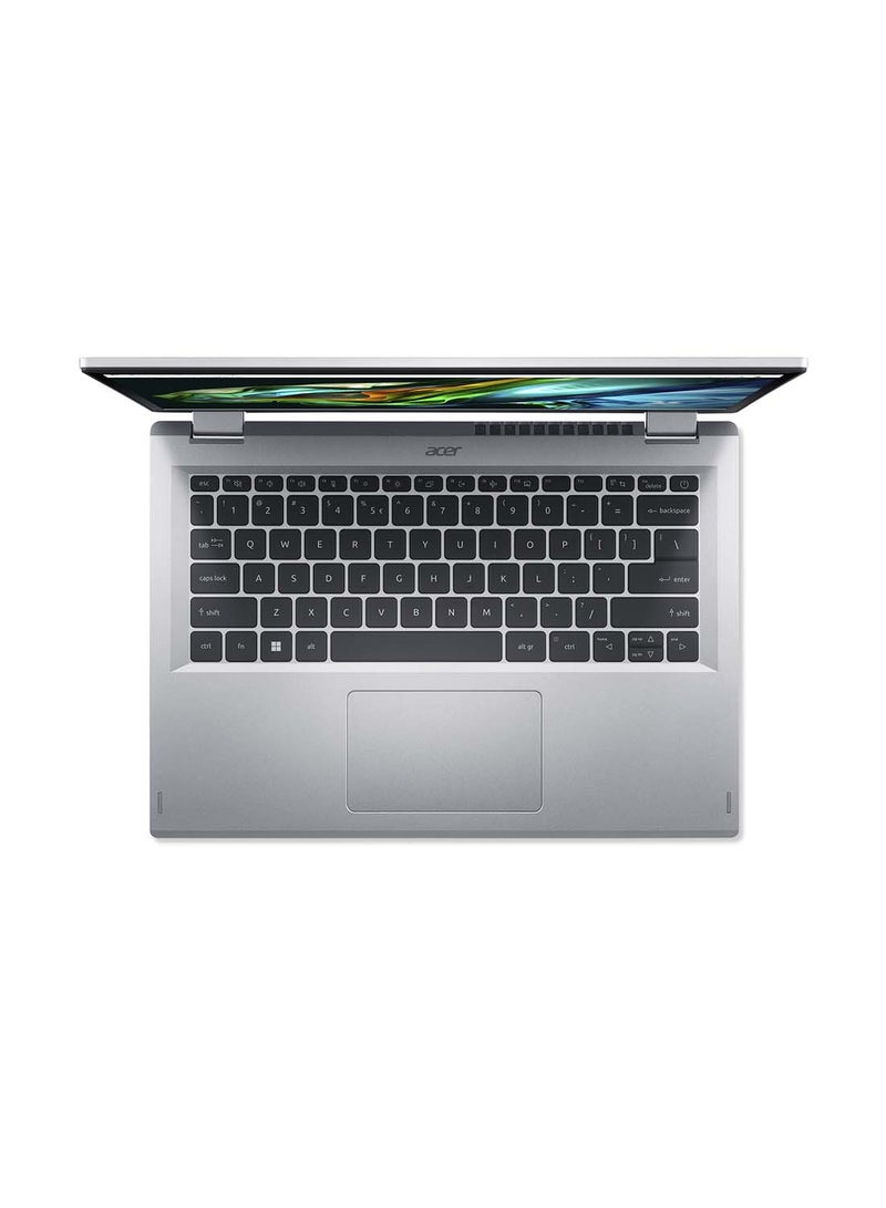 Acer - Aspire 3 Spin 14 Convertible Notebook With 14-Inch Display, Core i3-N305 Processor/8GB LPDDR5 RAM/128GB SSD Storage/Intel UHD Graphics/Windows 11 English/Arabic Pure Silver - Image 1