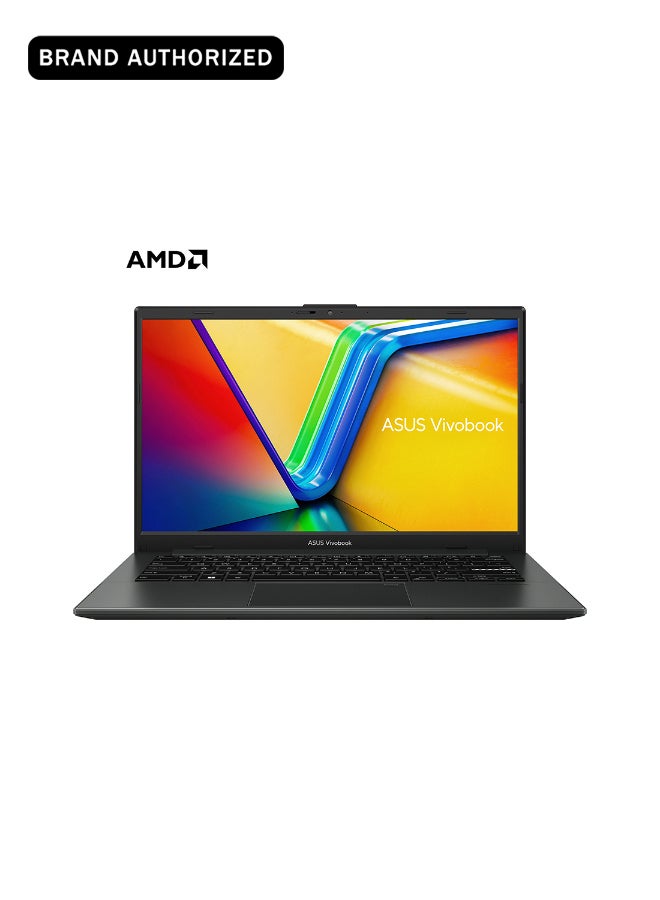 ASUS Vivobook GO 14 E140FA-NK185W, Slim Laptop, R5 7520U 8GB 512GB PCIE G3 SSD, AMD Radeon, WIN11 HOME, 14-inch, HD Webcam, Fingerprint, Backlit English/Arabic Mixed Black (Upgraded Version) - Image 1