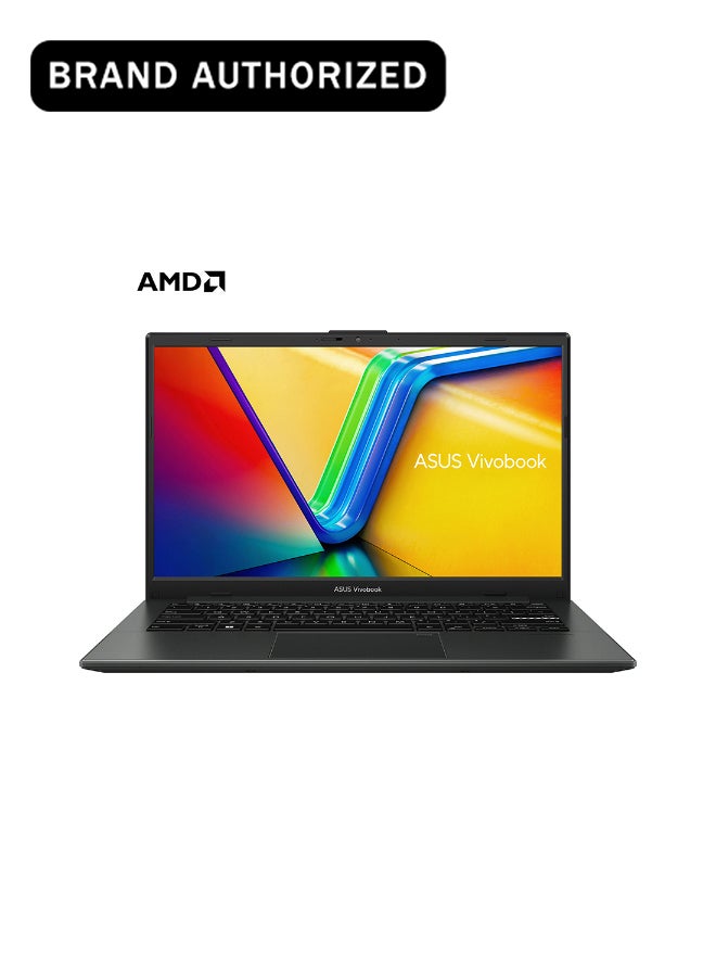 ASUS Vivobook GO 14 E140FA-NK185W, Slim Laptop, R5 7520U 8GB 512GB PCIE G3 SSD, AMD Radeon, WIN11 HOME, 14-inch, HD Webcam, Fingerprint, Backlit English/Arabic Mixed Black - Image 1