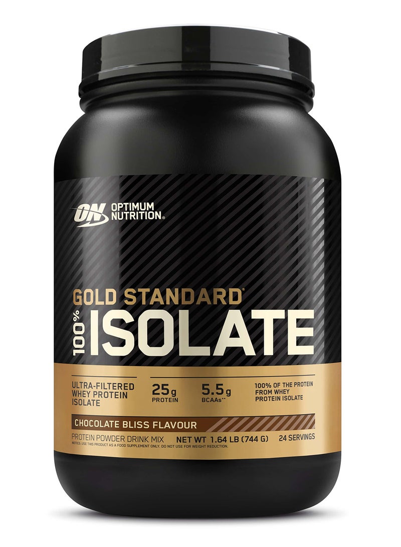 Optimum Nutrition - Gold Standard 100% Isolate, 25 Grams of Protein, Hydrolyzed And Ultra-Filtered Whey Protein Isolate - Chocolate Bliss, 1.64 Lbs , 24 Servings (744 G) - Image 1