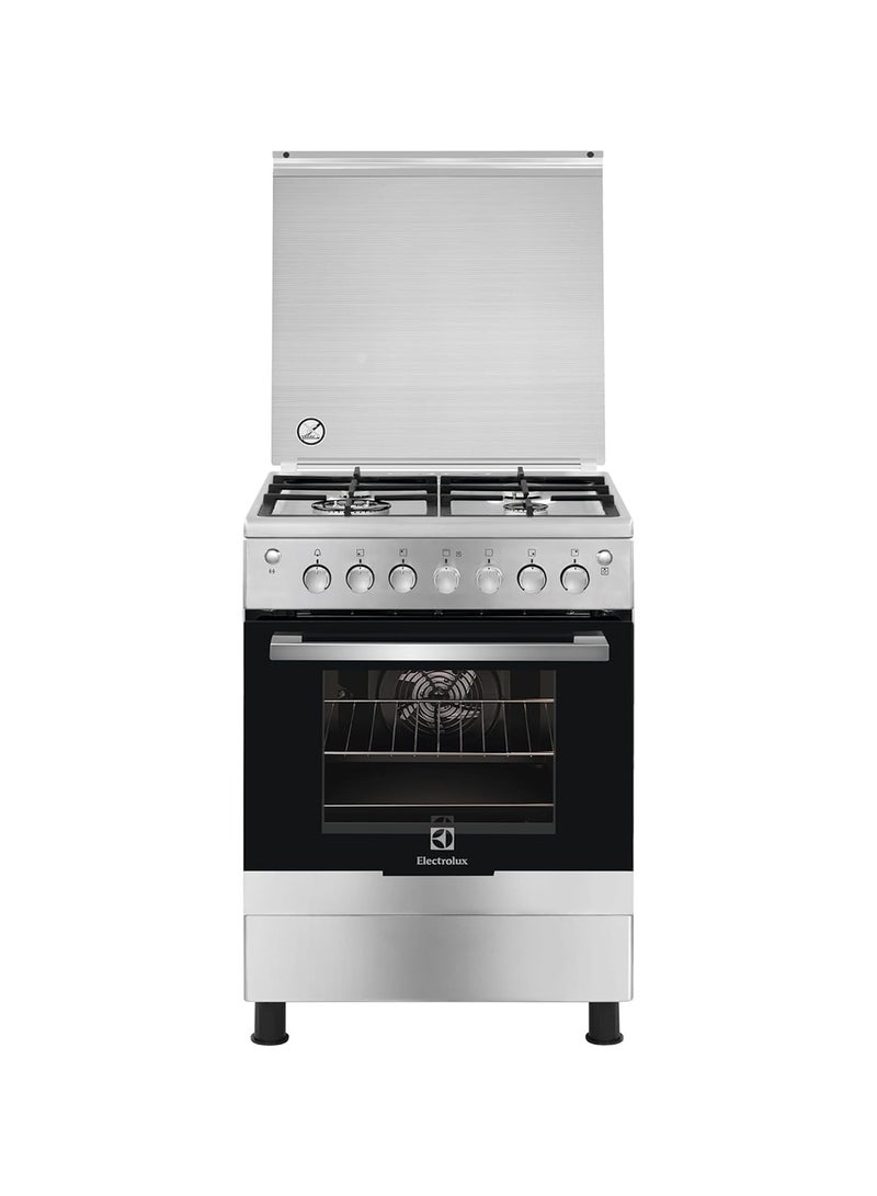 Electrolux 60x60cm Freestanding Cooker, Full Gas Cooking Range with 4 Burners, Cast iron pan support, XXL Oven with Fan, Automatic Ignition & Thermocouple Safety EKG613A1OX Stainless steel - Image 1
