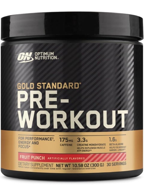 Gold Standard PreWorkout Fruit Punch 300 Grams, 30 Servings