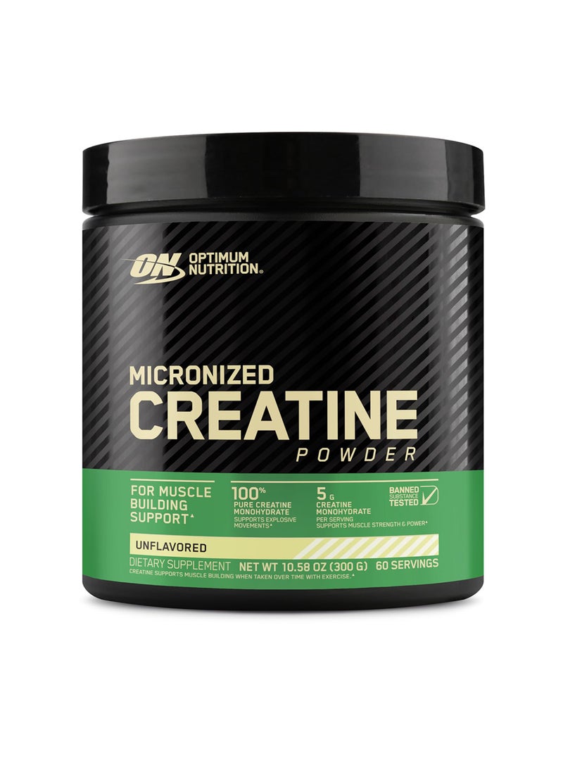 Optimum Nutrition Micronized Creatine Monohydrate Powder 300g Unflavour - Image 1