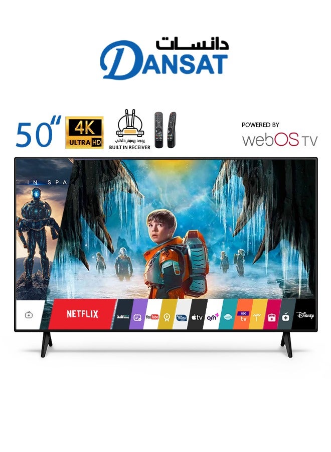 Dansat 50-Inch Ultra HD 4K Smart WebOS Television with Wallmount Black & Magic Remote DTD50UWS Black - Image 1