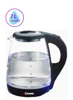 KRAWN Water Kettle Glass 2 L 1000 W kw-38118 Black  - Image 1