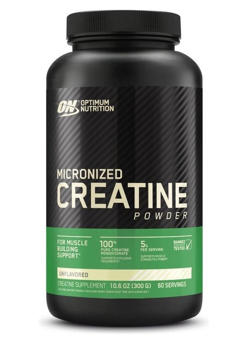 أوبتيموم نيوتريشن مسحوق كرياتين مونوهيدرات ميكرونيزد - بدون نكهة 60 حصة 300 جرام - Image 1