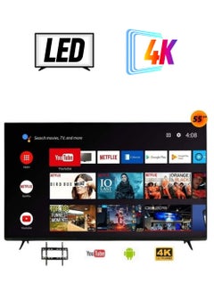 شاشة تلفزيون 4K 55 بوصة ذكية تعمل بنظام أندرويد
