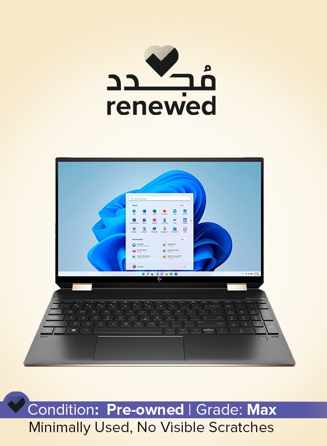 HP Renewed - Spectre x360 2-in-1 Laptop With 15.6-Inch 4K UHD Touch-Screen Display,Intel Core i7/16GB Memory/512GB SSD + 32GB Nightfall English/Arabic Nightfall Black  - Image 1
