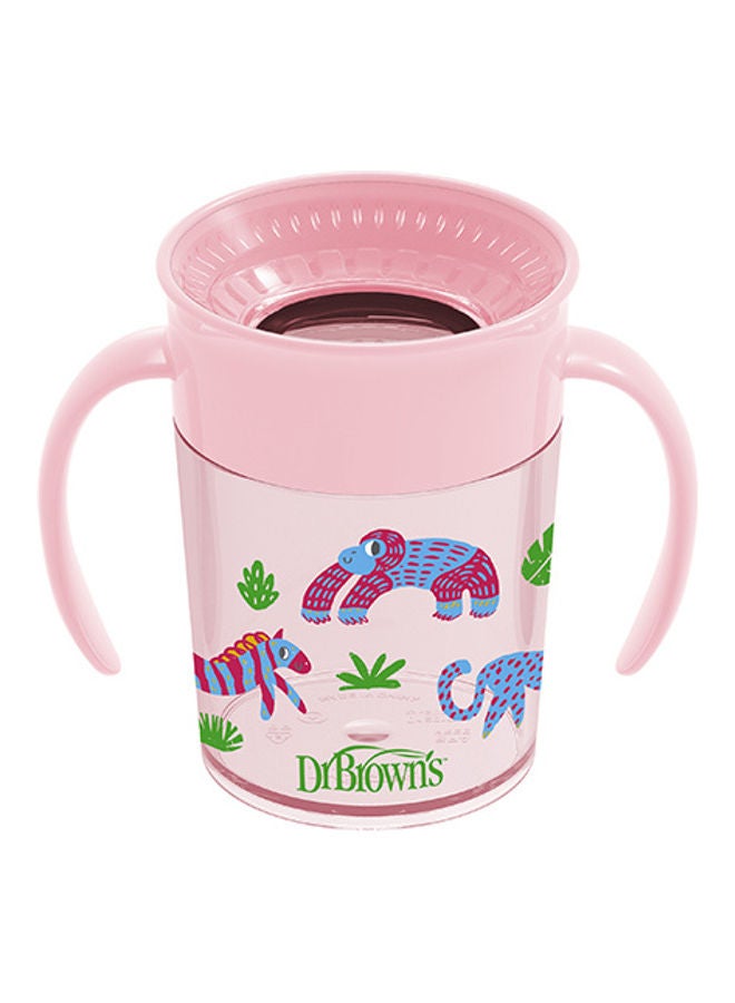 Dr. Brown’s - Smooth Wall Cheers 360 Cup With Handles, Anti-Colic 7 Oz/200 Ml, Pink Deco (6M+), 1-Pack - Image 1