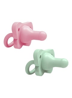 Dr. Brown’s Happypaci Silicone One-Piece Soother - 0-6M, Pink And Green, 2-Pack  - Image 2