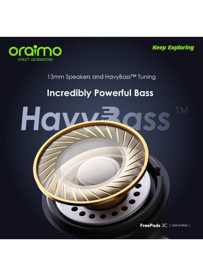 أورايمو FreePods 3C ENC إلغاء الضوضاء، صوت جهير قوي 4 ميكروفونات، وقت تشغيل طويل، سماعات أذن لاسلكية حقيقية مقاومة للماء IPX5، عبر التطبيق - Image 5