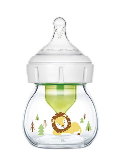 Glass W-N Anti-Colic Options+ Bottle With Lion Deco With Preemie Nipple, 2 Oz/60 Ml, 1-Pack
