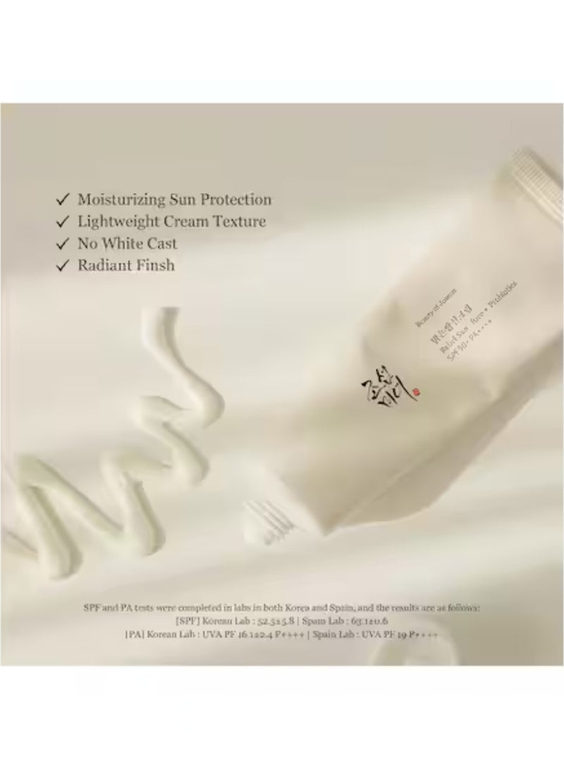 Beauty of Joseon - Relief Sun Rice + Probiotics Sunscreen for face moisturizing sunblock with SPF 50 PA++++ Korean sunscreen skincare 50ml 50ml - Image 1