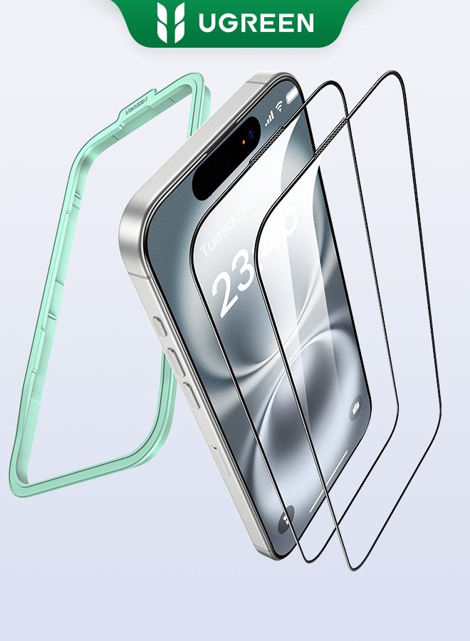 Ugreen 2-Pack 9H Tempered Glass Screen Protector For iPhone 1615 6.1-Inch Screen HD Clear Anti-Fingerprint Bubble Free Clear  - Image 1