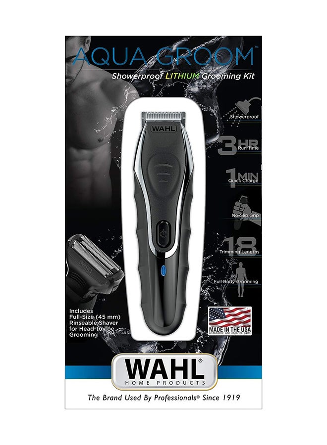 WAHL WAHL Aqua Groom 10-in-1 Multigroomer for Men | Showerproof Rechargeable Trimmer with Advanced Lithium Power | Self-Sharpening Precision Blades | 17 Cutting Lengths (9899-027) Black  - Image 5