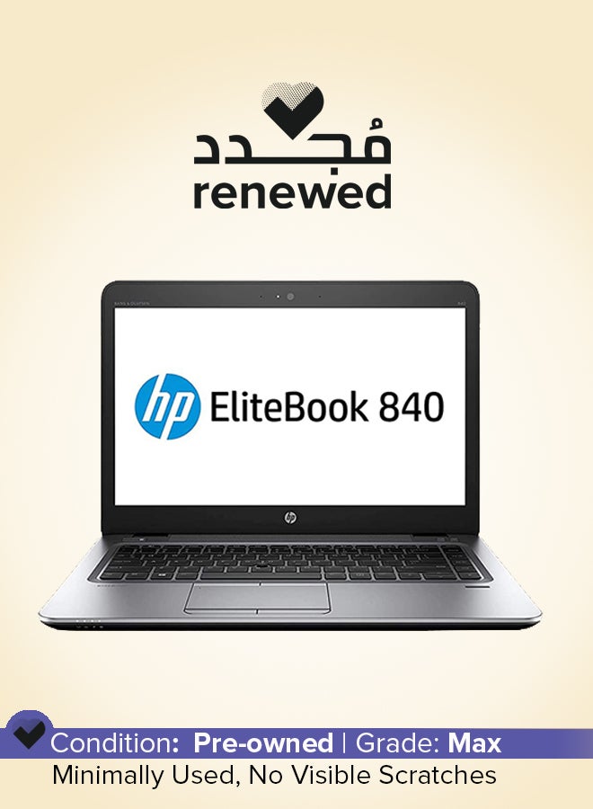 HP - Renewed - EliteBook 840 G4 Laptop With 14-inch FHD Display,Core i7 Processor/7th Gen/8GB RAM/256GB SSD/Intel HD Graphics English Silver - Image 1