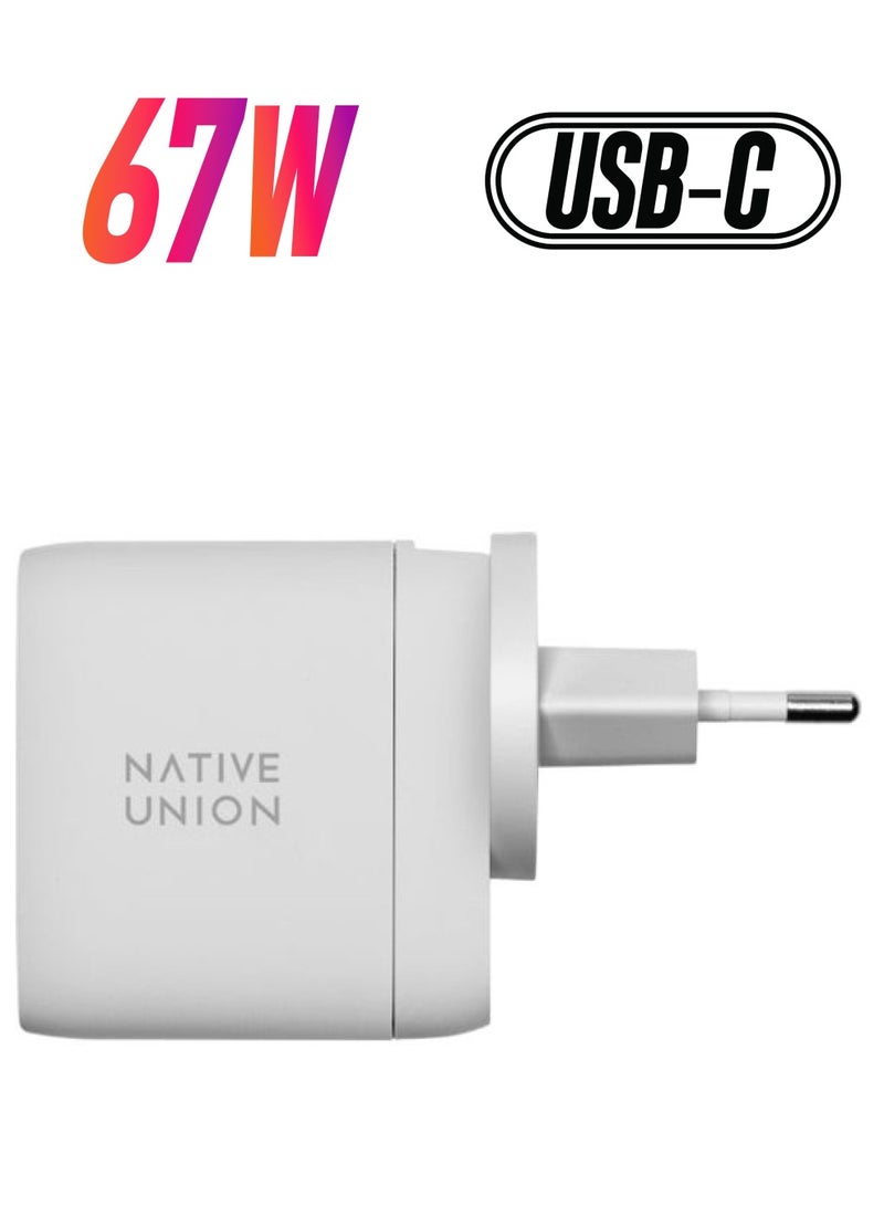 Native Union - Fast Gan Charger - PD - 67W - Dual - 2 X USBC White - Image 1