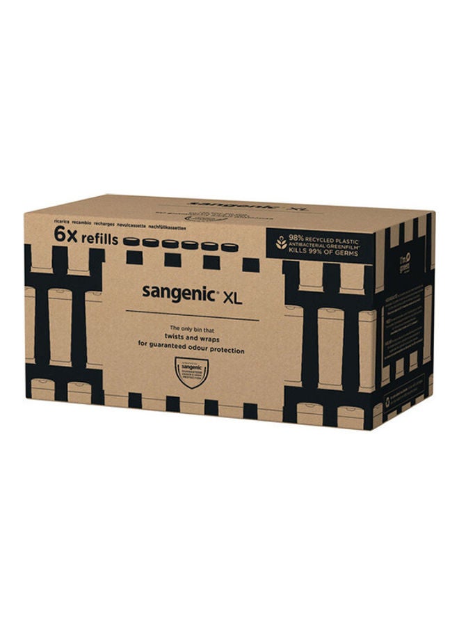 tommee tippee Twist & Click Sangenic XL Nappy Bin Refill Cassettes, Sustainably Sourced Antibacterial GREENFILM, Pack of 6  - Image 4