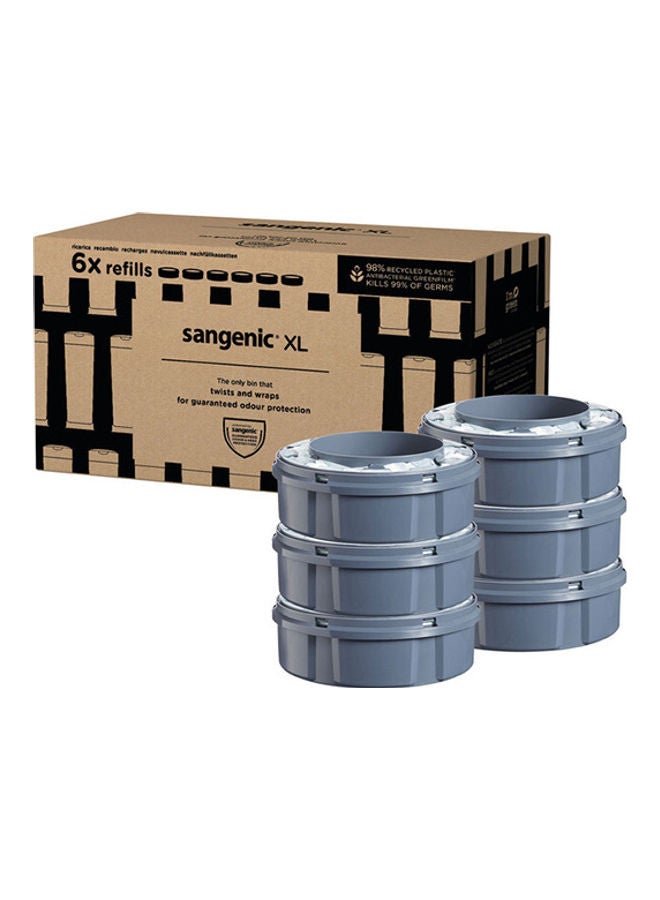 tommee tippee Twist & Click Sangenic XL Nappy Bin Refill Cassettes, Sustainably Sourced Antibacterial GREENFILM, Pack of 6  - Image 2