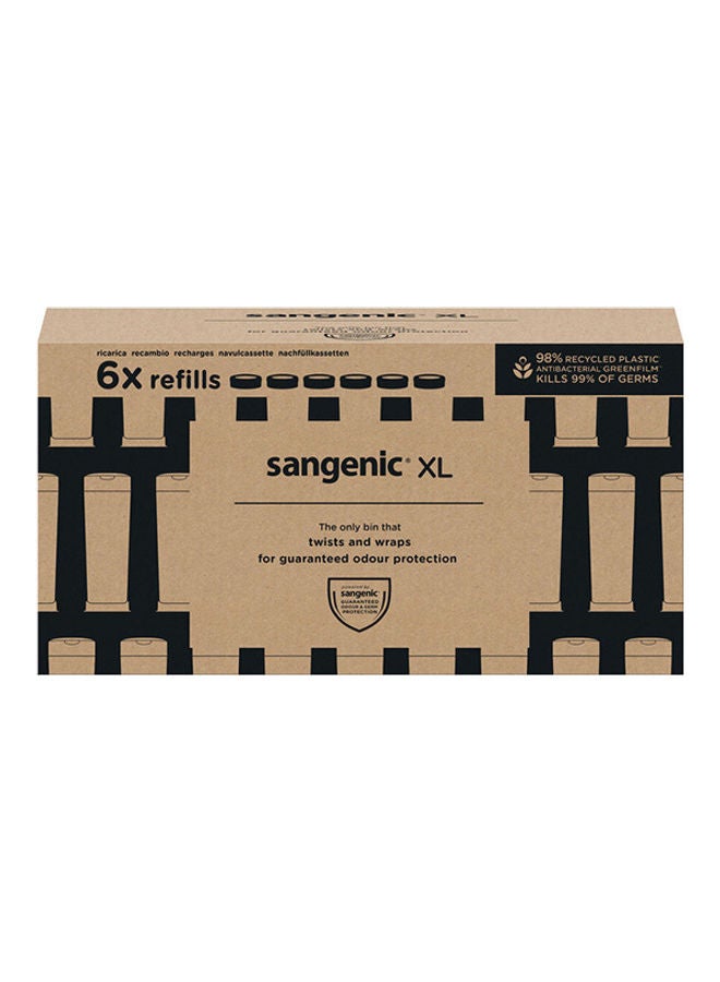 tommee tippee Twist & Click Sangenic XL Nappy Bin Refill Cassettes, Sustainably Sourced Antibacterial GREENFILM, Pack of 6  - Image 3