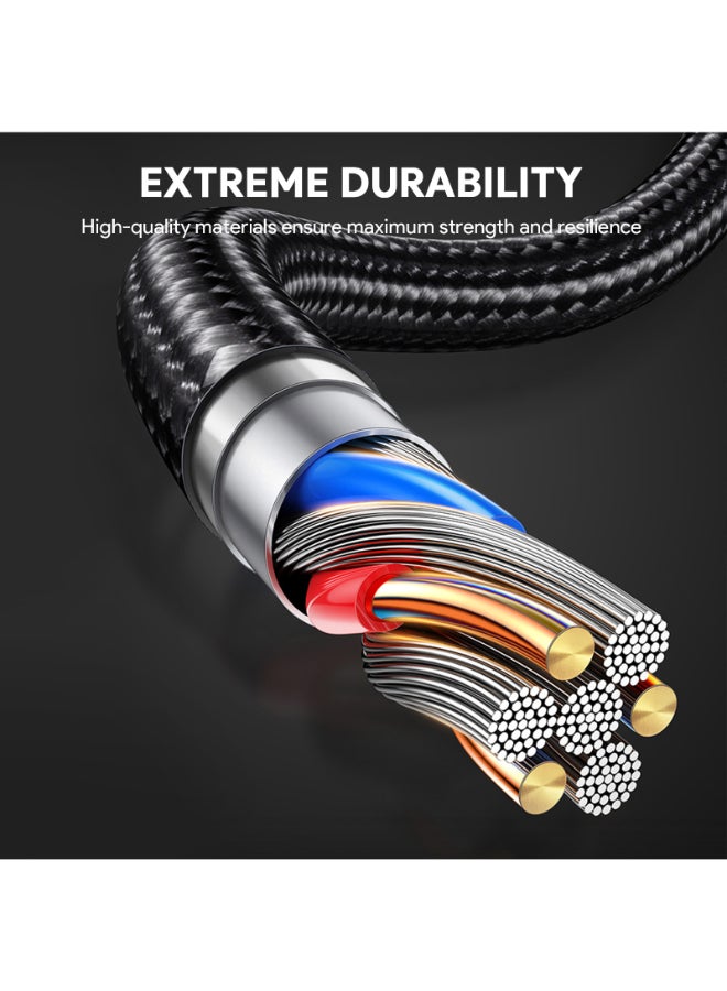 Aukey 1M Nylon Braided USB-A To USB-C Cable Black - Image 5