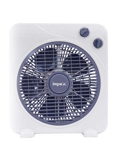 Impex 10 Inch Box Fan With 3 Speed Modes, 60 Minute Timer, Child Safety Guard - Powerful, Quiet, And Durable BF 7510 White  - Image 1