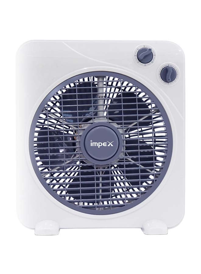 Impex - 10 Inch Box Fan With 3 Speed Modes, 60 Minute Timer, Child Safety Guard - Powerful, Quiet, And Durable BF 7510 White - Image 1