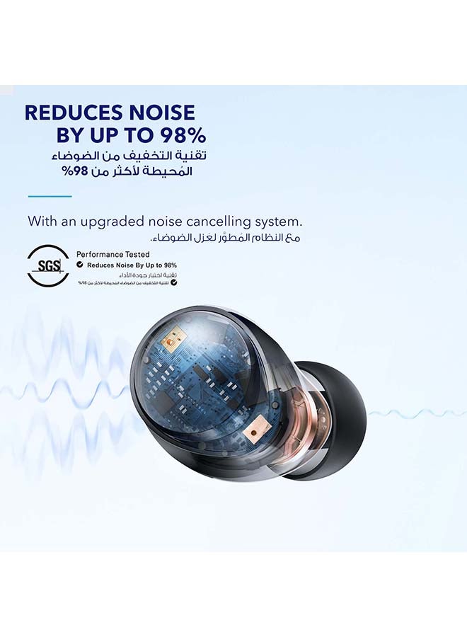Soundcore Space A40 Adaptive Active Noise Cancelling Wireless Earbuds, Reduce Noise By Up to 98%, Ultra Long 50H Playtime, 10H Single Playtime, Hi-Res Sound, Comfortable Fit, Wireless Charge Black - Image 4