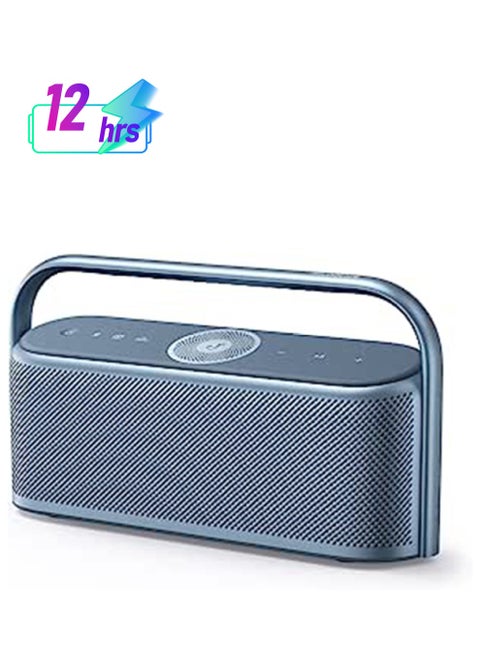 Motion x600 Bluetooth Portable Speaker Wireless Hi-Res Spatial Audio, 50W Sound, IPX7 Waterproof, Pro EQ, 12H Long Playtime, Built-In Handle, AUX-In Navy Blue