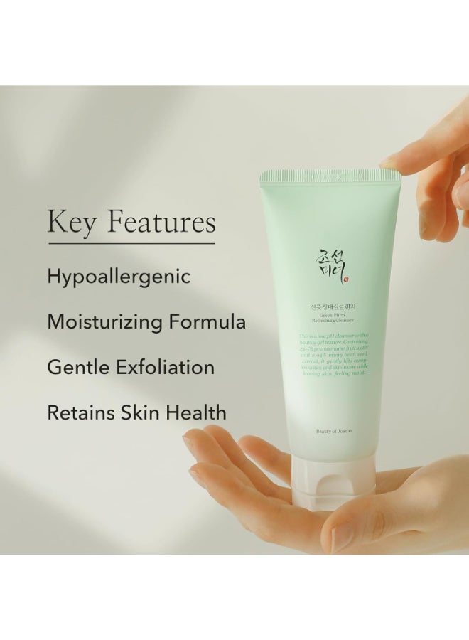 Beauty of Joseon Green Plum Refreshing Cleanser Gel Type Deep Pore Cleansing, Acne Face Wash, Blackhead Remover for All Skin Types, Korean Skincare 100ml, 3.38 fl.oz Clear  - Image 4