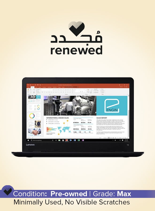 Lenovo Renewed - ThinkPad 13 Laptop With 13.3-Inch HD Display,Intel Core i5-6th Gen Processor/8GB DDR4 RAM/256GB SSD/Windows 10 Pro English Black