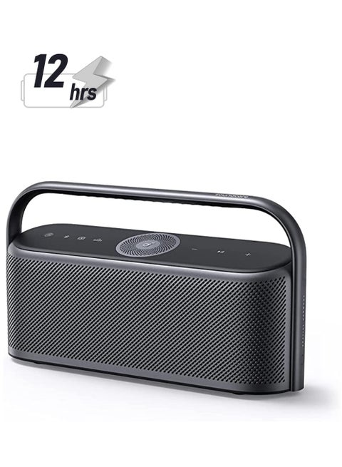 Motion X600 Portable Bluetooth Speaker With Wireless Hi-Res Spatial Audio, 50W Sound, IPX7 Waterproof, 12H Long Playtime, Pro EQ, Built-In Handle, Aux-In Black