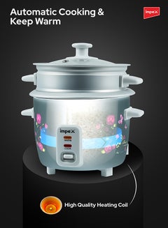 Impex Electric Rice Cooker With Automatic Cooking And Keep Warm 0.6 L 350 W RC 2805 white  - Image 4