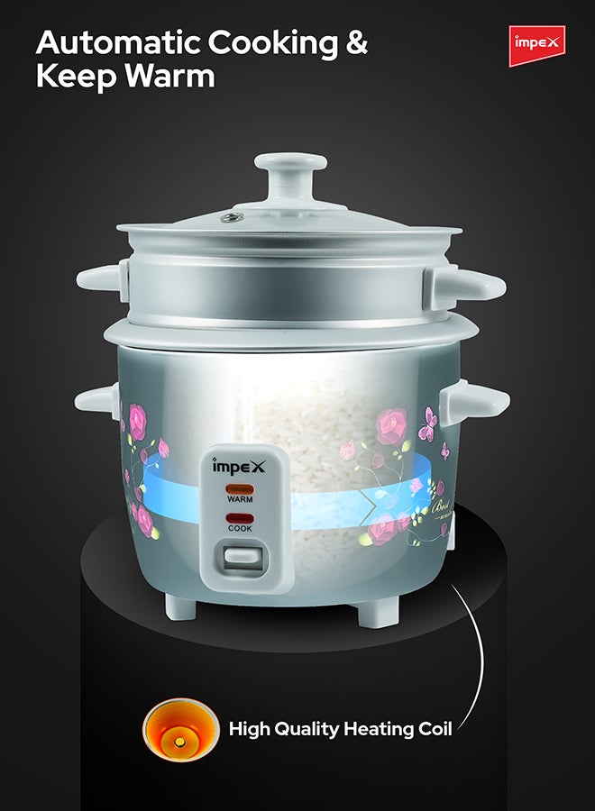 Impex Electric Rice Cooker With Automatic Cooking And Keep Warm 0.6 L 350 W RC 2805 white - Image 4