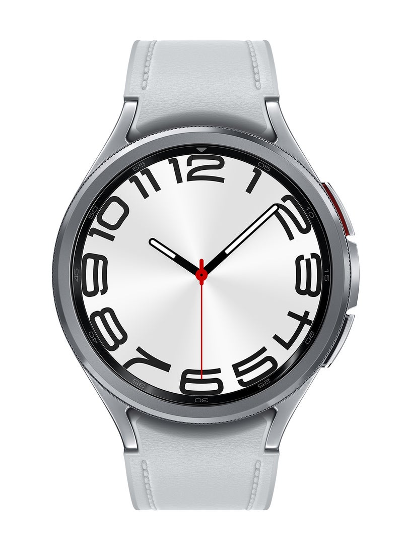 سامسونج ساعة جالاكسي 6 كلاسيك 47 ملم بنظام تحديد المواقع العالمي (GPS) باللون الفضي - Image 2