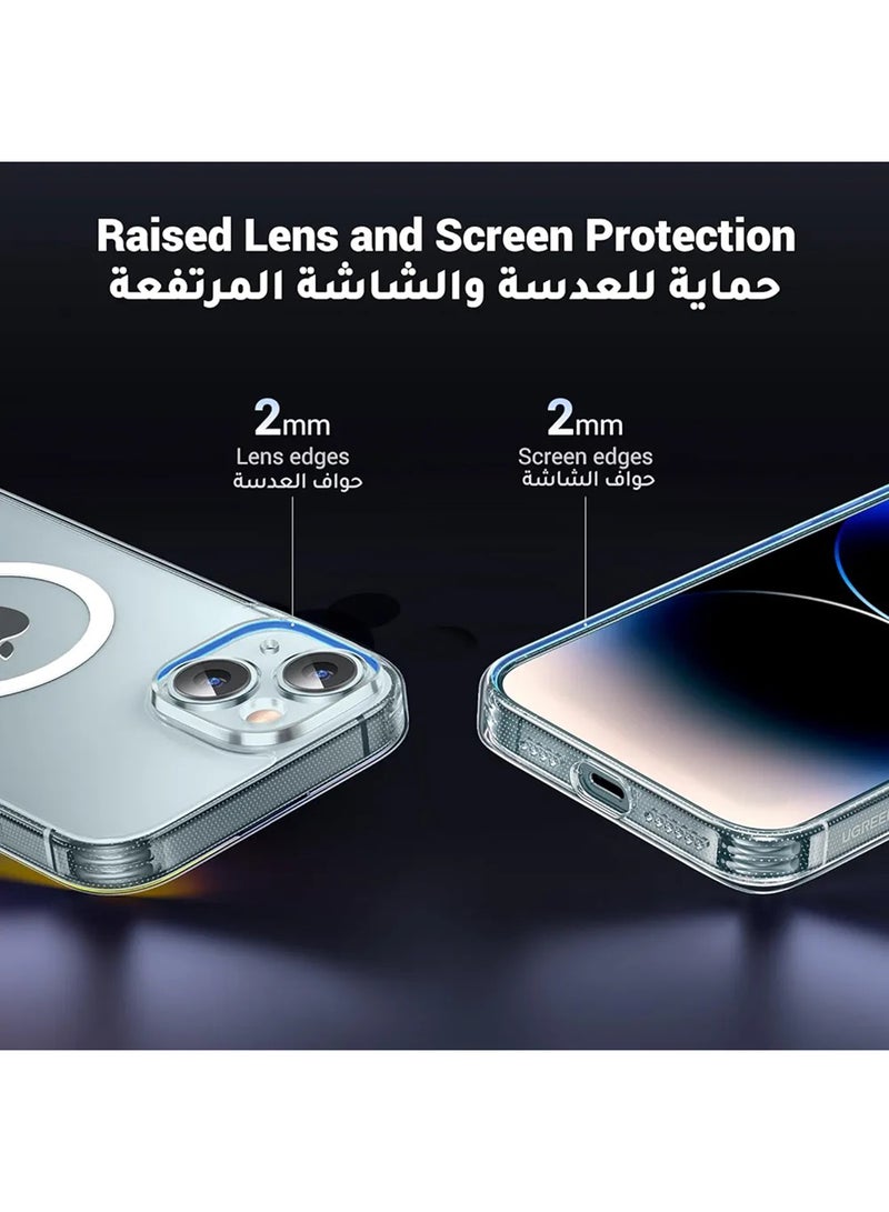 Ugreen - iPhone 15 Magsafe Case Clear【N52 Stronger Magnets】【Shockproof Military-Grade Protection】iPhone 15 Cover Anti-Yellow & Anti-Scratch, Ultra Slim, Magnetic Cover for iPhone 15 6.1 inch Clear Clear - Image 1