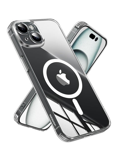 iPhone 15 Plus Magsafe Case Clear【N52 Stronger Magnets】【Shockproof Military-Grade Protection】iPhone 15 Plus Cover Anti-Yellow &Anti-Scratch, Ultra Slim, Magnetic Cover for 15 Plus 6.7inch Clear Clear