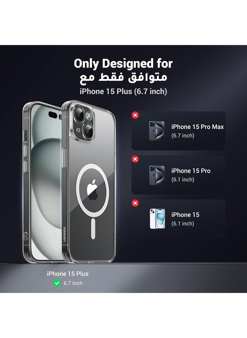 Ugreen - iPhone 15 Plus Magsafe Case Clear【N52 Stronger Magnets】【Shockproof Military-Grade Protection】iPhone 15 Plus Cover Anti-Yellow &Anti-Scratch, Ultra Slim, Magnetic Cover for 15 Plus 6.7inch Clear Clear - Image 1