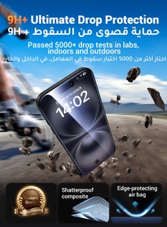 يو جرين قطعتان من واقي الشاشة لهاتف آيفون 16 و15 بلس مقاس 6.7 بوصة، إطار شفاف عالي الدقة سهل التركيب، حماية من الدرجة العسكرية، مقاوم للخدش، مضاد لبصمات الأصابع، طبقة زجاجية مقواة 9H لهاتف آيفون 16 و15 بلس  - Image 4