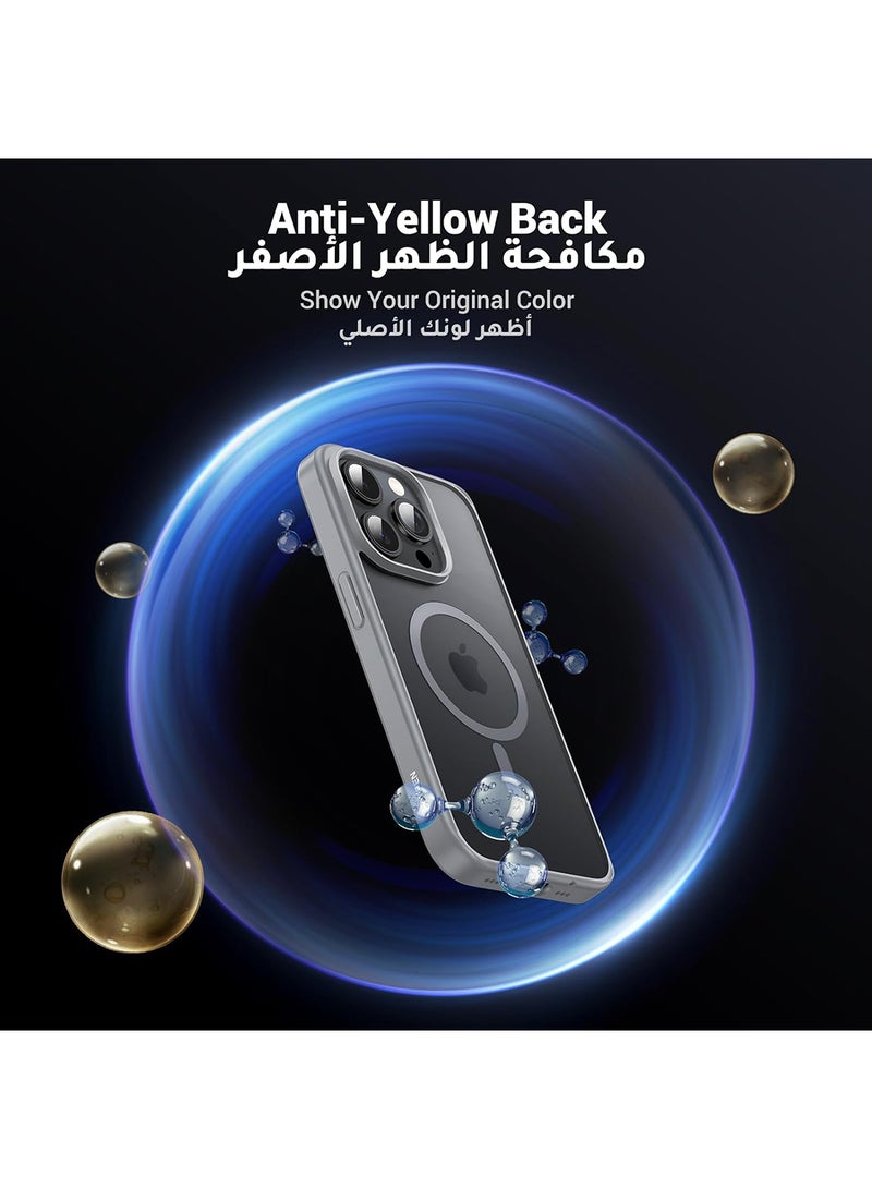 Ugreen - iPhone 15 Pro Max Magsafe Case 【N52 Stronger Magnets】【Shockproof Military-Grade Protection】Anti-Fingerprints Anti-Scratch, Never Yellowing Slim Magnetic iPhone 15 Pro Max Cover 6.7 inch Grey Titan Gray - Image 1