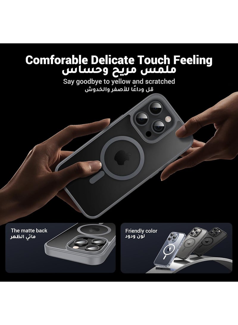 Ugreen - iPhone 15 Pro Max Magsafe Case 【N52 Stronger Magnets】【Shockproof Military-Grade Protection】Anti-Fingerprints Anti-Scratch, Never Yellowing Slim Magnetic iPhone 15 Pro Max Cover 6.7 inch Grey Titan Gray - Image 1