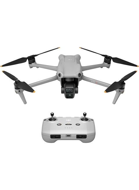 Air 3 (RC-N2), Drone With Tele & Wide-Angle Dual Cameras, 46-Min Flight Time, Obstacle Sensing, 48MP Photos, 4K/60fps HDR Video, MOIAT Certified - UAE Version With Official Warranty Support