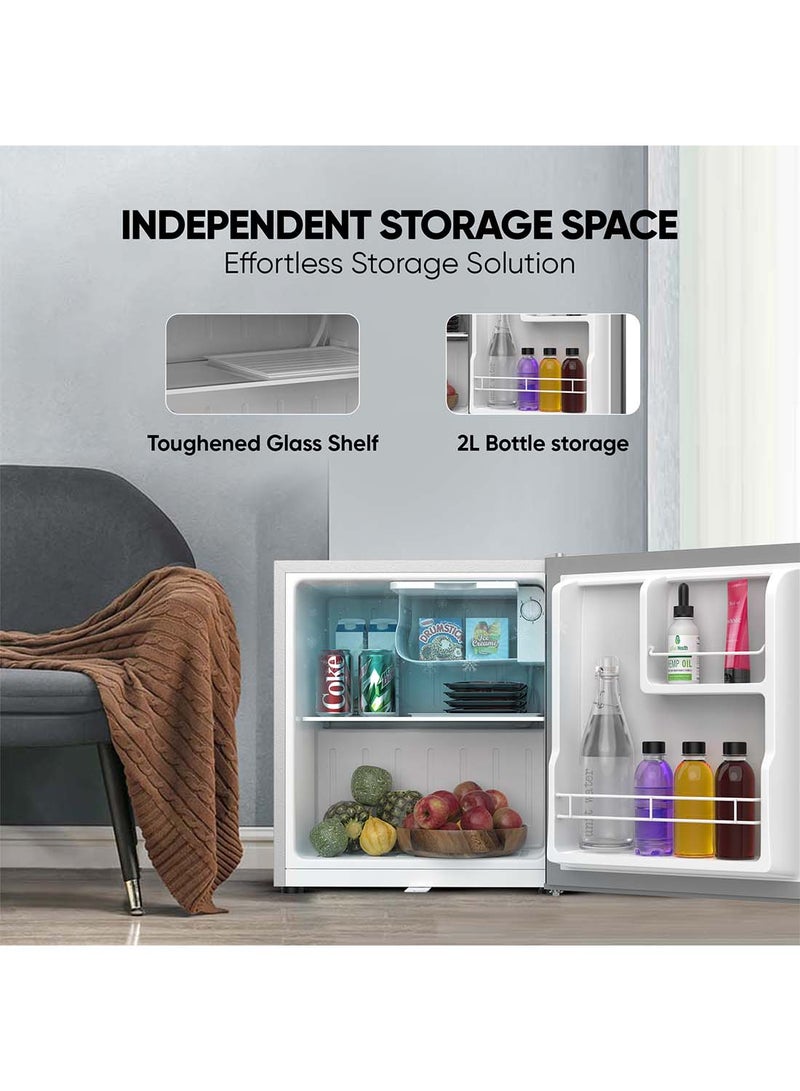 NIKAI 65L Gross / 42L Net, Compact Single Door Mini Refrigerator, Portable Small Size Fridge With Toughened Glass Shelves, Vegetable Crisper And Bottle Storage Racks, Best For Home, Office, Bedroom NRF65N6 Silver  - Image 5