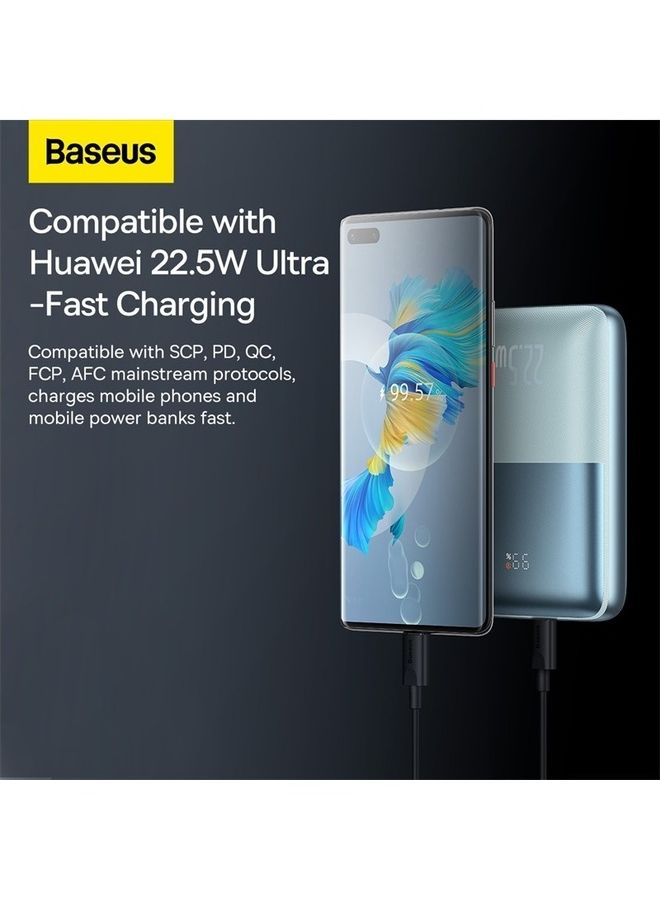 Baseus 20000 mAh 20000.0 mAh USB C Portable Power Bank with Digital Display (20000 mAh with 1 USB C Port and 2 USB A Ports for up to 22.5W Charging for iPhone, Android, AirPods, iPad, and More) – Blue Blue - Image 5