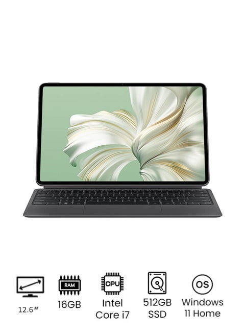 كمبيوتر محمول MateBook E بشاشة مقاس 12.6 بوصة ومعالج Core i7-1360P وذاكرة وصول عشوائي سعة 16 جيجابايت ومحرك أقراص SSD سعة 512 جيجابايت وبطاقة رسومات Intel UHD ونظام تشغيل Windows 11 Home باللغة الإنجليزية والعربية رمادي فلكي الإنجليزية/العربية