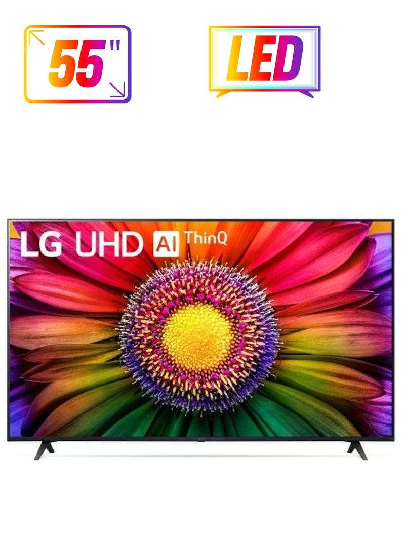 LG - LG 4K 55 Inch Smart LED TV with Magic Remote 55UR80006LJ Black 55UR80006LJ Black - Image 1