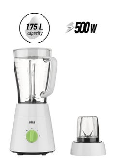BRAUN Blender With 2 Speeds And Pulse 1.75 L 500 W JB0115WH White/Green  - Image 1